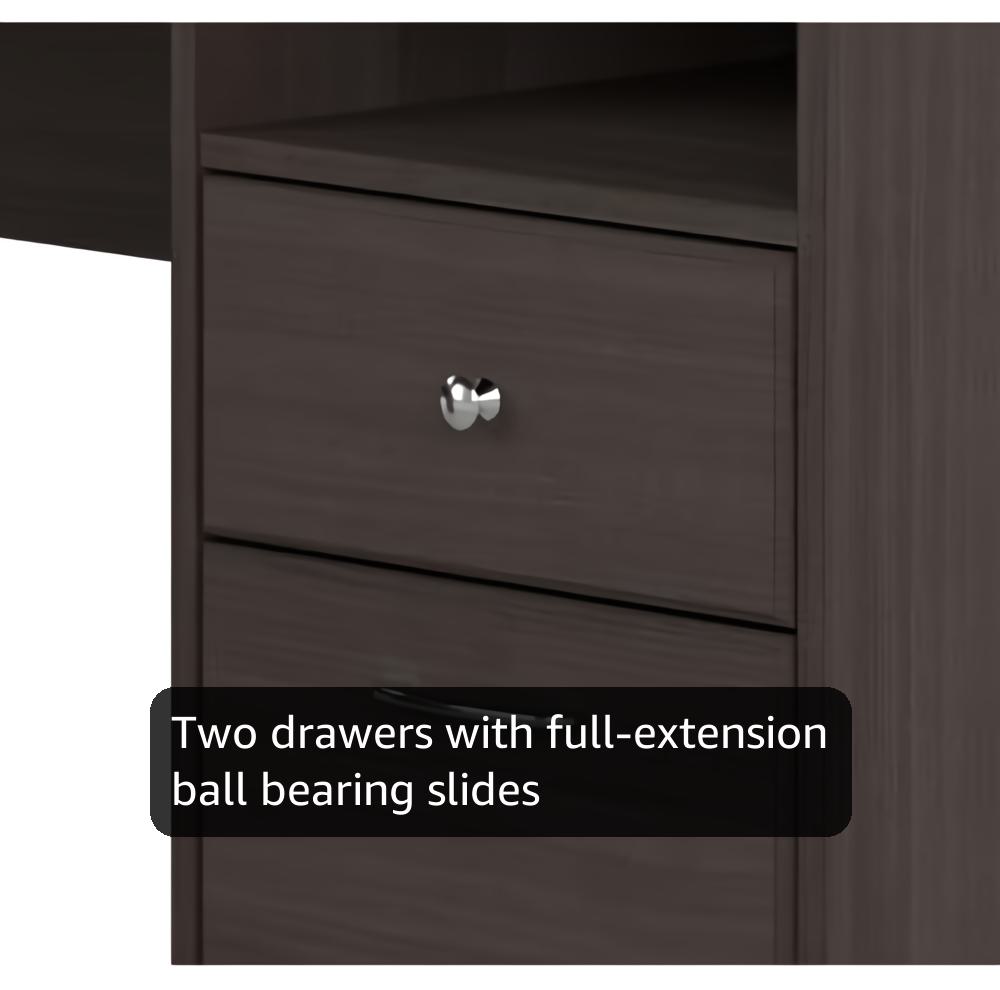 Bush Home Cabot 60W L Shaped Computer Desk with Storage in Heather Gray, 60-inch Corner Table with Drawers for Home Office Workspace Bush Home Cabot 60W L Shaped Computer Desk with Storage in Heather Gray, 60-inch Corner Table with Drawers for Home Office Workspace