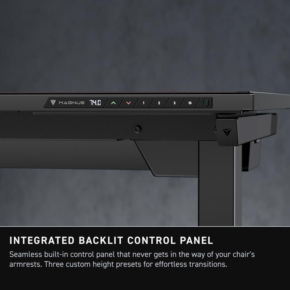 Secretlab Magnus Pro XL with Black MAGPAD Desk Mat | Ergonomic Electric Standing Desk with Magnetic Cable Management | Integrated Power Supply Column | Built-in Cable Management Tray