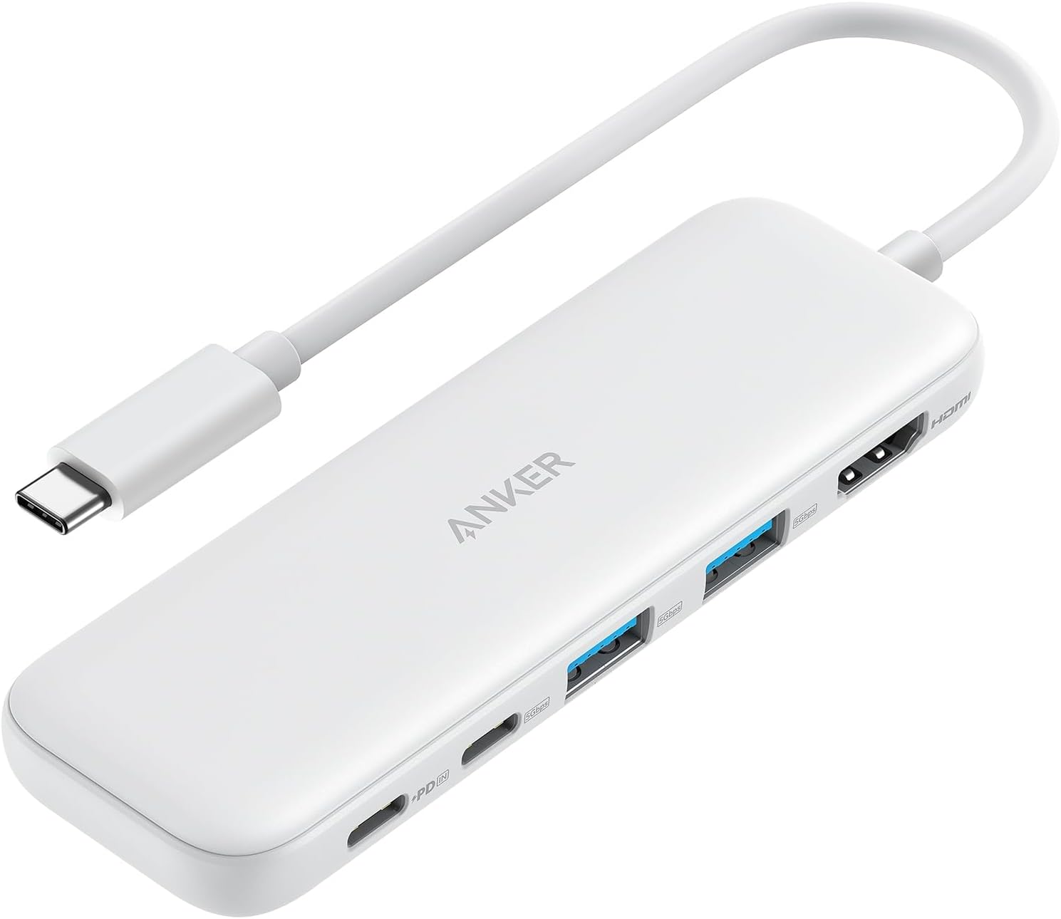 Anker USB C Hub, 5-in-1 USBC to HDMI Splitter with 4K Display, 1 x Powered USB-C 5Gbps  2×Powered USB-A 3.0 5Gbps Data Ports for MacBook Pro, MacBook Air, Dell and More