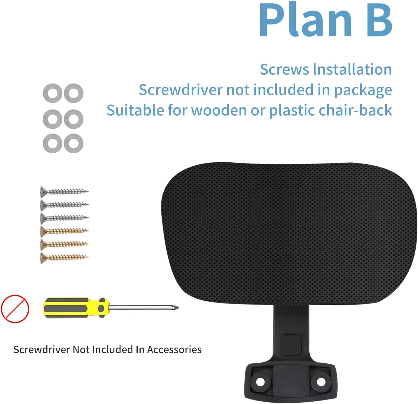 Office Chair Headrest Attachment Universal, Head Support Cushion for Any Desk Chair, Elastic Sponge Head Pillow for Ergonomic Executive Chair, Adjustable Height  Angle Upholstered, Chair Not Included