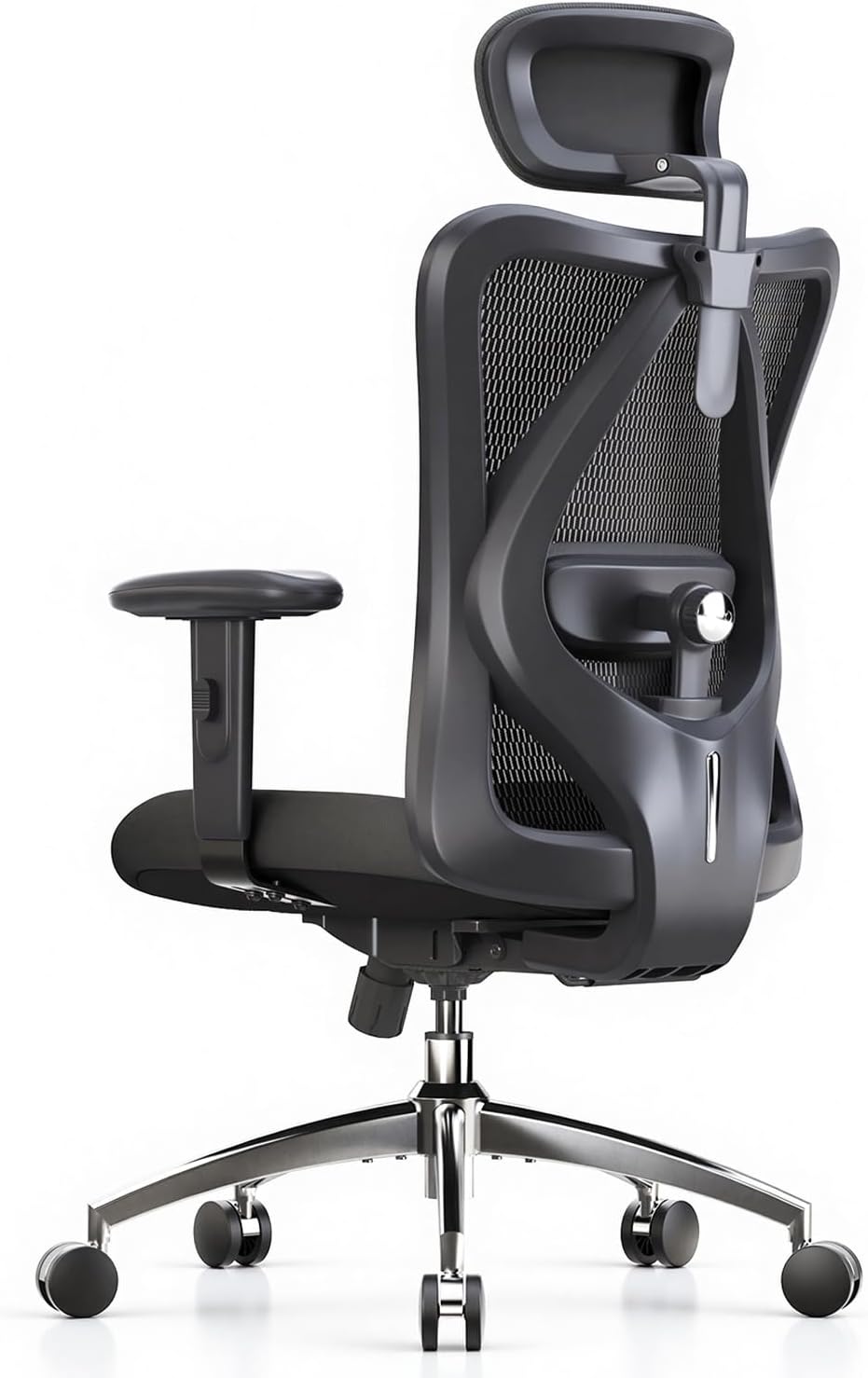 Silla ergonómica Sihoo M18 en color negro con diseño de malla transpirable para oficina o estudio