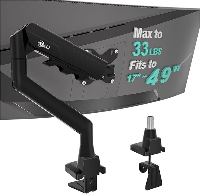WALI GSM001XLN: El brazo que aguanta monitores gigantes sin temblar.