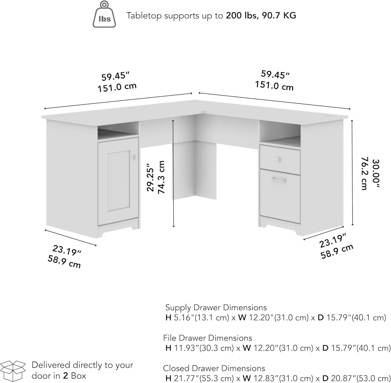 Bush Home Cabot 60W L Shaped Computer Desk with Storage in Heather Gray, 60-inch Corner Table with Drawers for Home Office Workspace Bush Home Cabot 60W L Shaped Computer Desk with Storage in Heather Gray, 60-inch Corner Table with Drawers for Home Office Workspace