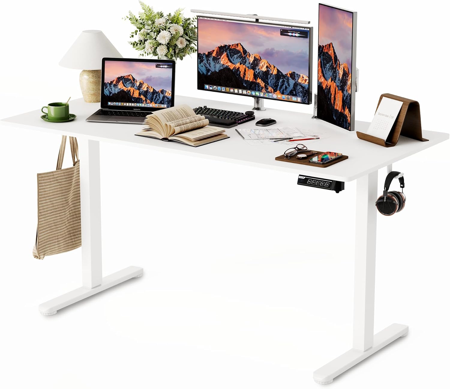 Monomi Electric Height Adjustable Standing Desk, 48x24 Inches, Ergonomic Home Office Sit/Stand Up Desk (Black Steel Frame/Black Top) Monomi Electric Height Adjustable Standing Desk, 48x24 Inches, Ergonomic Home Office Sit/Stand Up Desk (Black Steel Frame/Black Top)