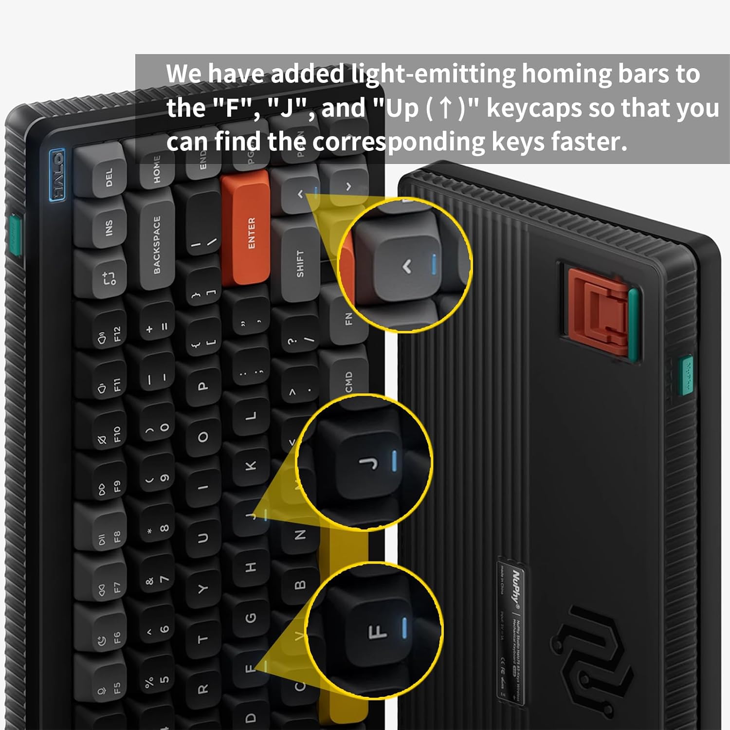 nuphy Halo75 V2 Mechancial Gaming Kyeboard,75% Wireless Hot Swappable Bluetooth Keyboard,83 Kyes RGB Backlit Keyboard,Support Bluetooth/2.4GHz/USB-C (Black, Lemon (55gf)) nuphy Halo75 V2 Mechancial Gaming Kyeboard,75% Wireless Hot Swappable Bluetooth Keyboard,83 Kyes RGB Backlit Keyboard,Support Bluetooth/2.4GHz/USB-C (Black, Lemon (55gf))