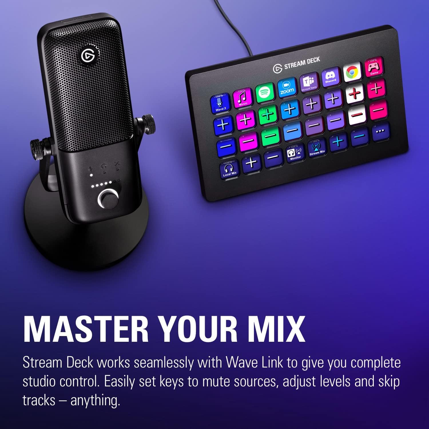 Elgato Wave:3 - Premium Studio Quality USB Condenser Microphone for Streaming, Podcast, Gaming and Home Office, Free Mixer Software, Sound Effect Plugins, Anti-Distortion, Plug ’n Play, for Mac, PC Elgato Wave:3 - Premium Studio Quality USB Condenser Microphone for Streaming, Podcast, Gaming and Home Office, Free Mixer Software, Sound Effect Plugins, Anti-Distortion, Plug ’n Play, for Mac, PC