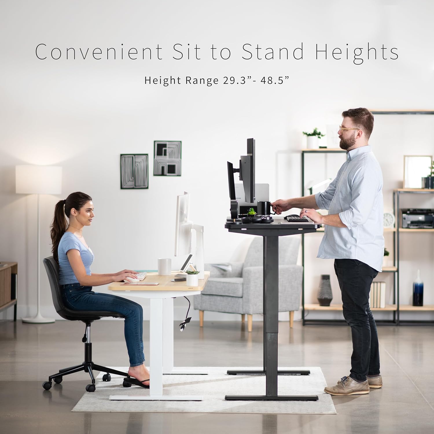 VIVO Electric 60 x 24 in Standing Desk, Memory Height Adjustment, 1B Series, Holds 220 lbs, One-Piece Black Top, Black Frame, DESK-KIT-1B6B VIVO Electric 60 x 24 in Standing Desk, Memory Height Adjustment, 1B Series, Holds 220 lbs, One-Piece Black Top, Black Frame, DESK-KIT-1B6B